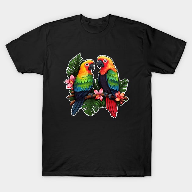 Colorful Parrot Cockatoo - Parakeet Macaws Parrot T-Shirt by fromherotozero